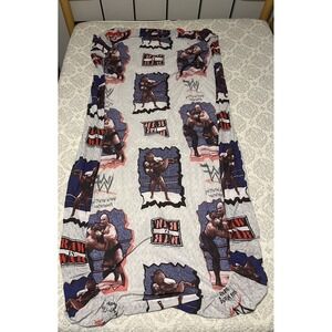 WWF Raw Fitted & Flat Twin Bed Sheets VTG 90s Wrestling‎ Stone Cold Undertaker